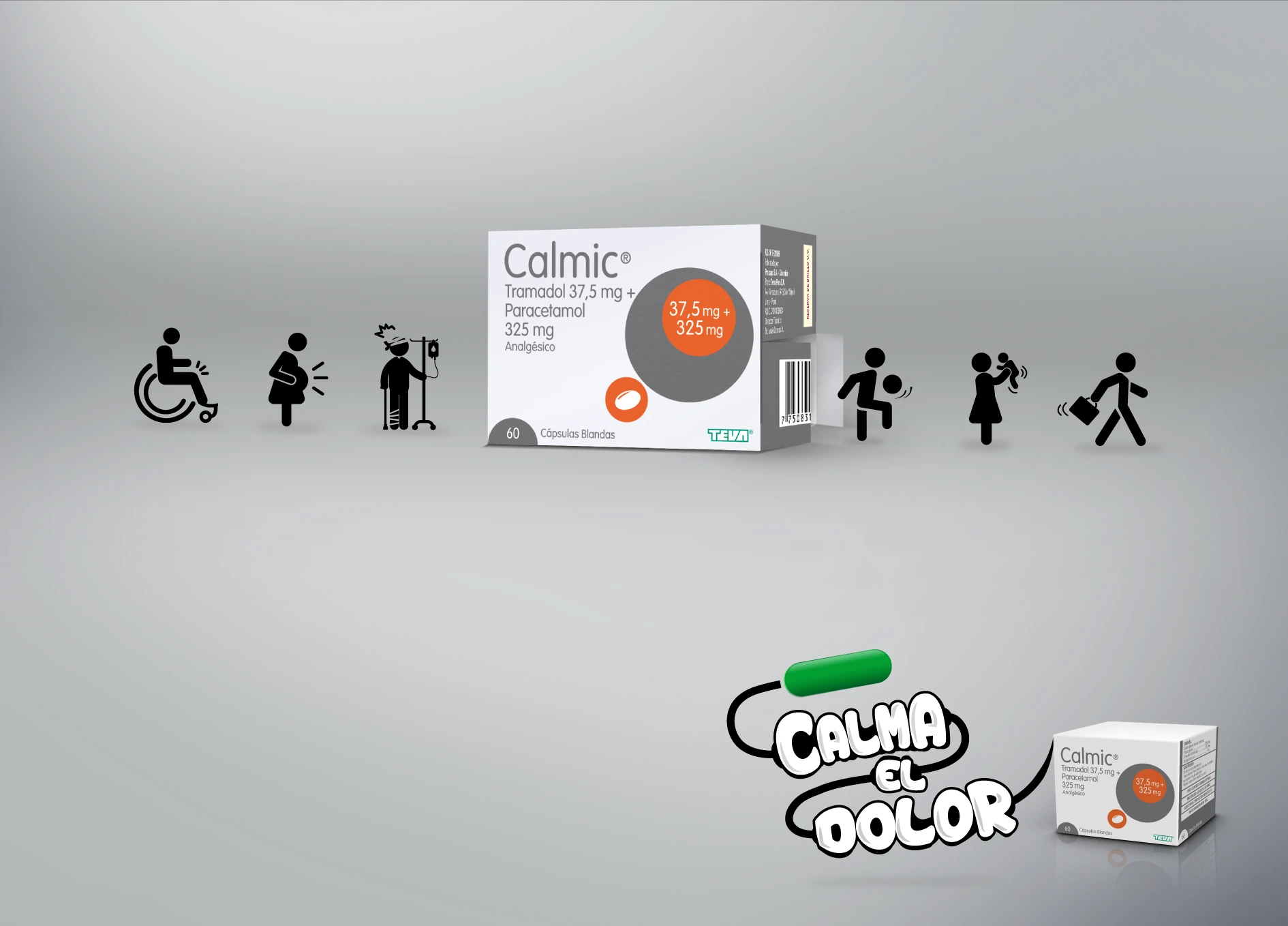 Conceptos creativos desarrollados por Brandteam para el medicamento Dololiviolex de TEVA