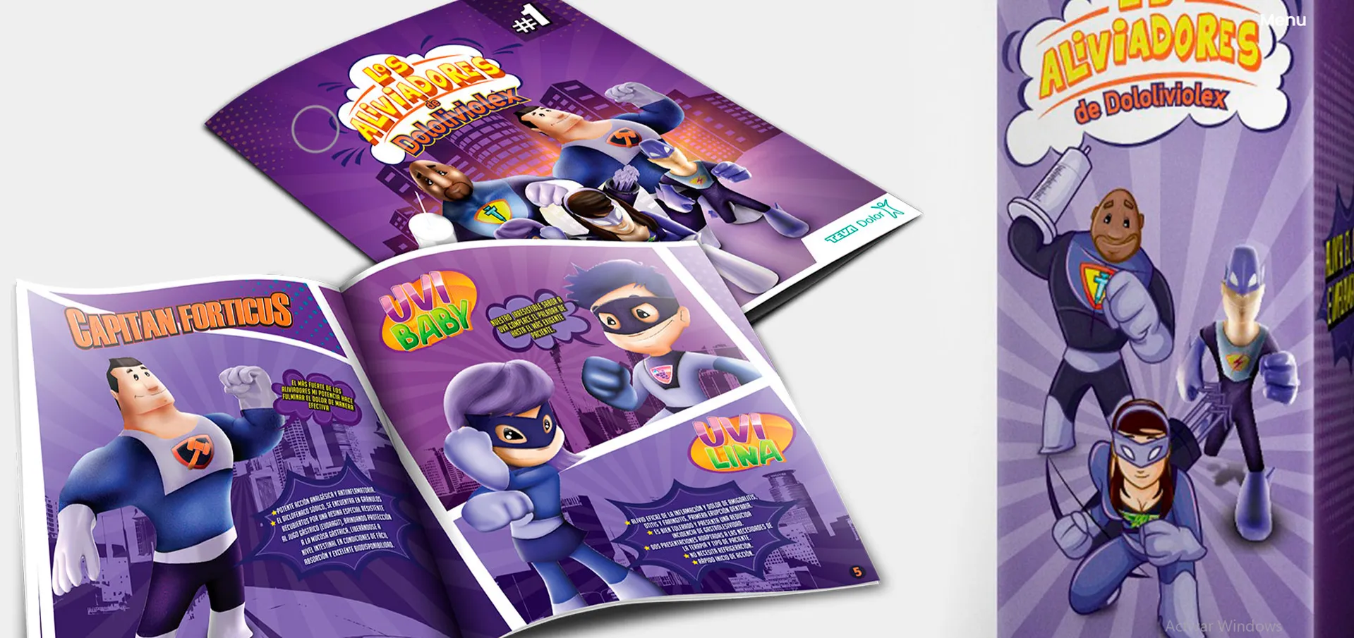 Conceptos creativos desarrollados para la campaña de Dololiviolex de TEVA por Brandteam