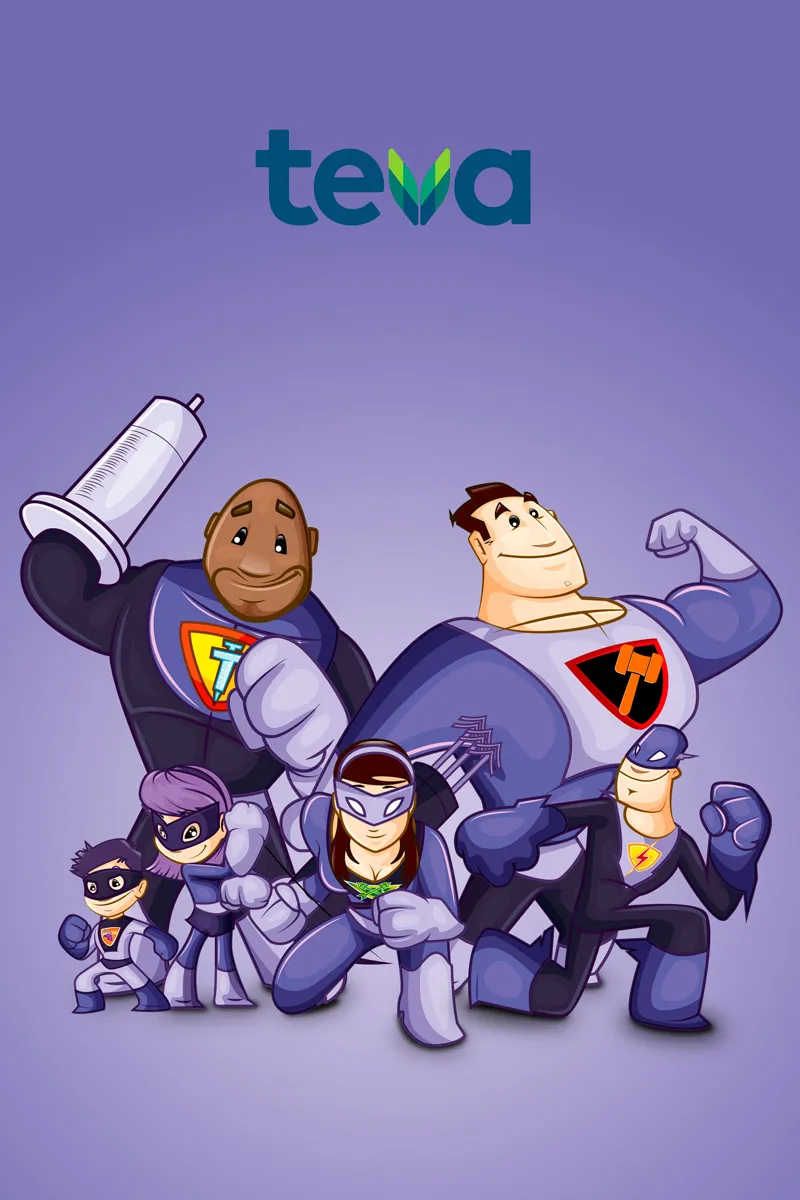 Conceptos creativos y key visuals desarrollados por Brandteam para productos farmacéuticos de TEVA