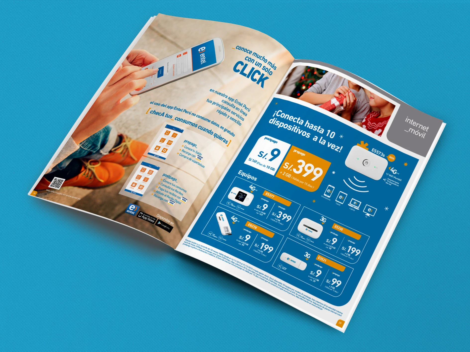 Diseño de material POP y comunicación visual para puntos de venta de Entel Perú desarrollado por Brandteam