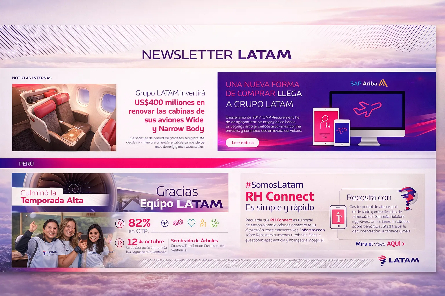 Sistema regional de comunicación interna desarrollado por Brandteam para LATAM Airlines