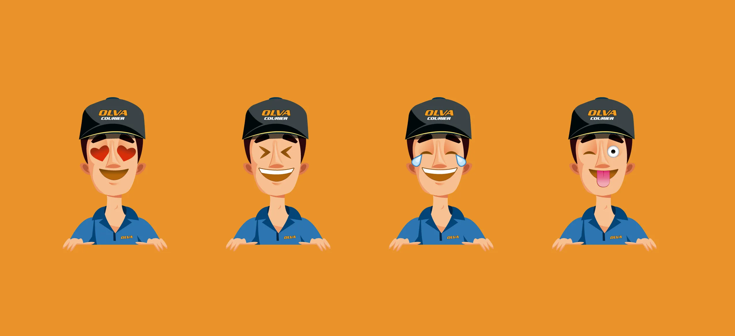 Ilustración del personaje Olvarito desarrollada por Brandteam para la estrategia de redes sociales de Olva Courier