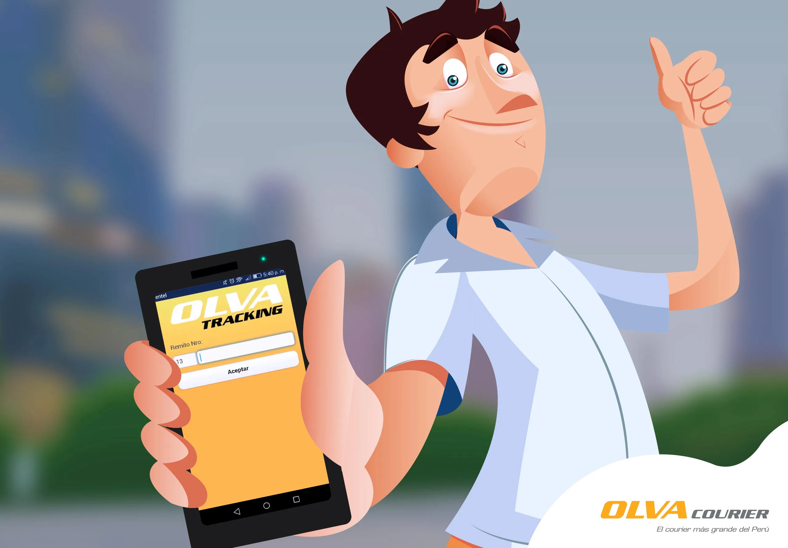 Publicaciones con el personaje Olvarito en la fanpage de Olva Courier dentro de la estrategia de redes sociales desarrollada por Brandteam