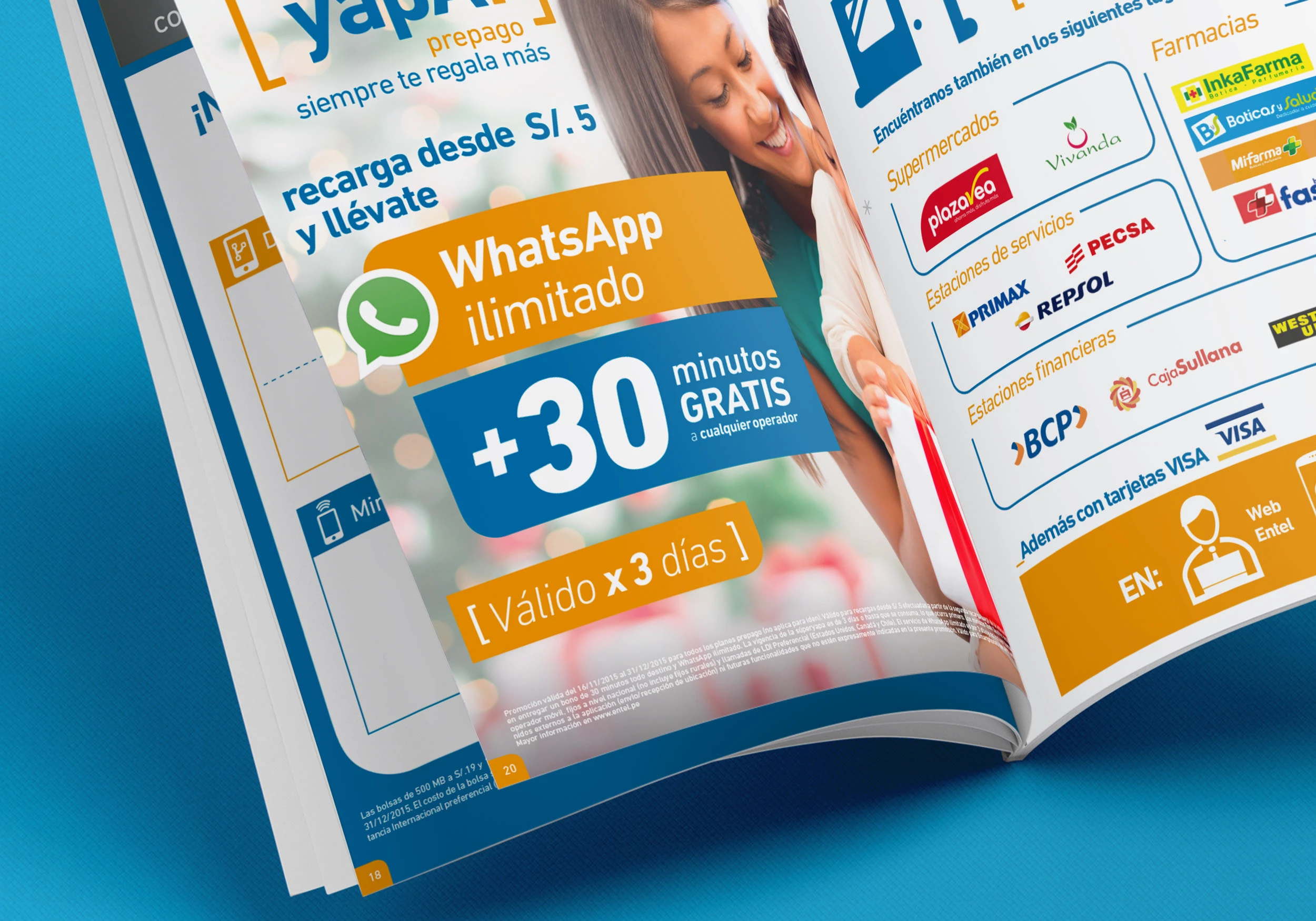 Diseño de ambientación gráfica para tiendas retail de Entel Perú con piezas visuales desarrolladas por Brandteam