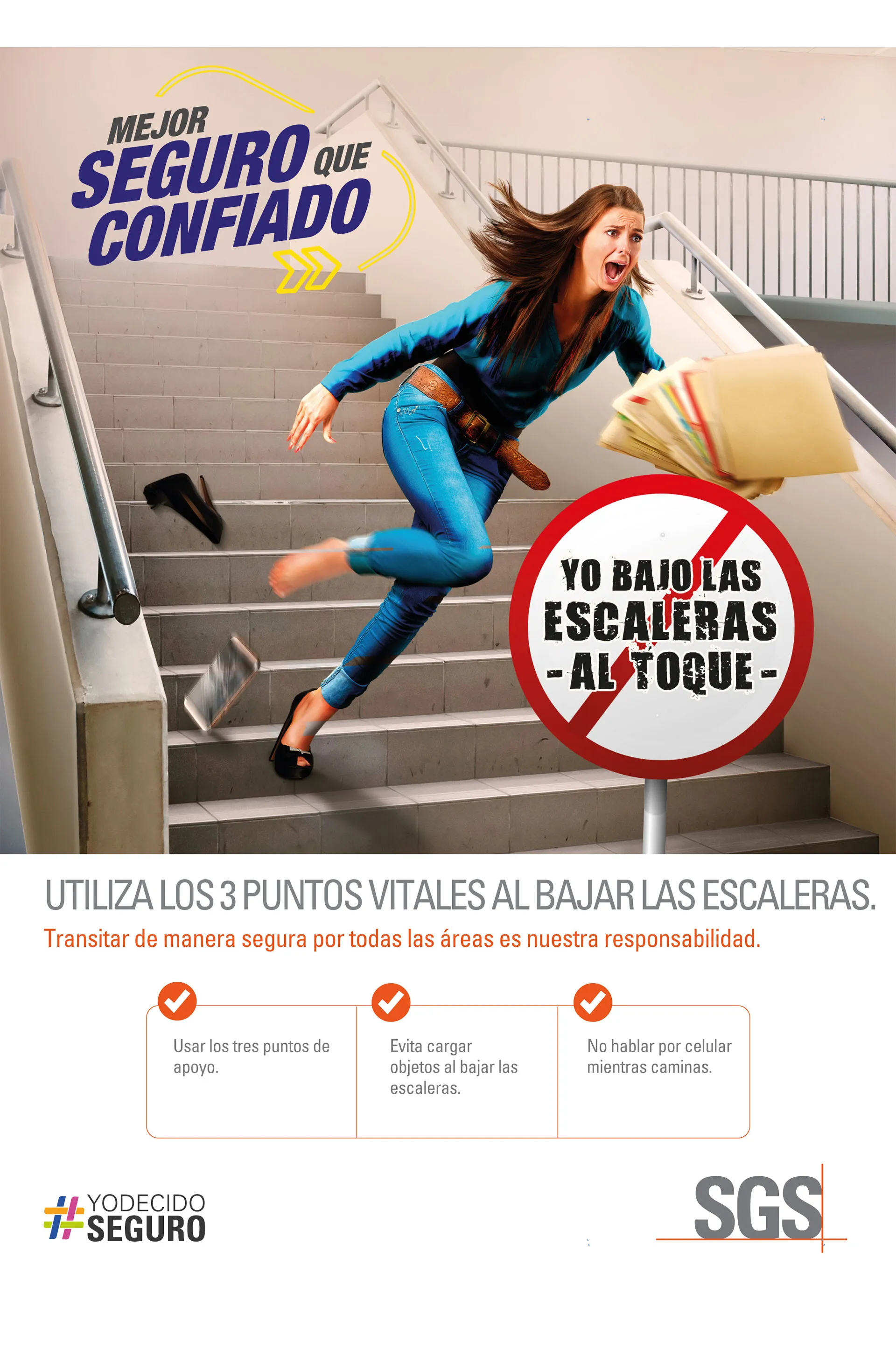 Piezas gráficas de campaña de seguridad interna SGS Perú