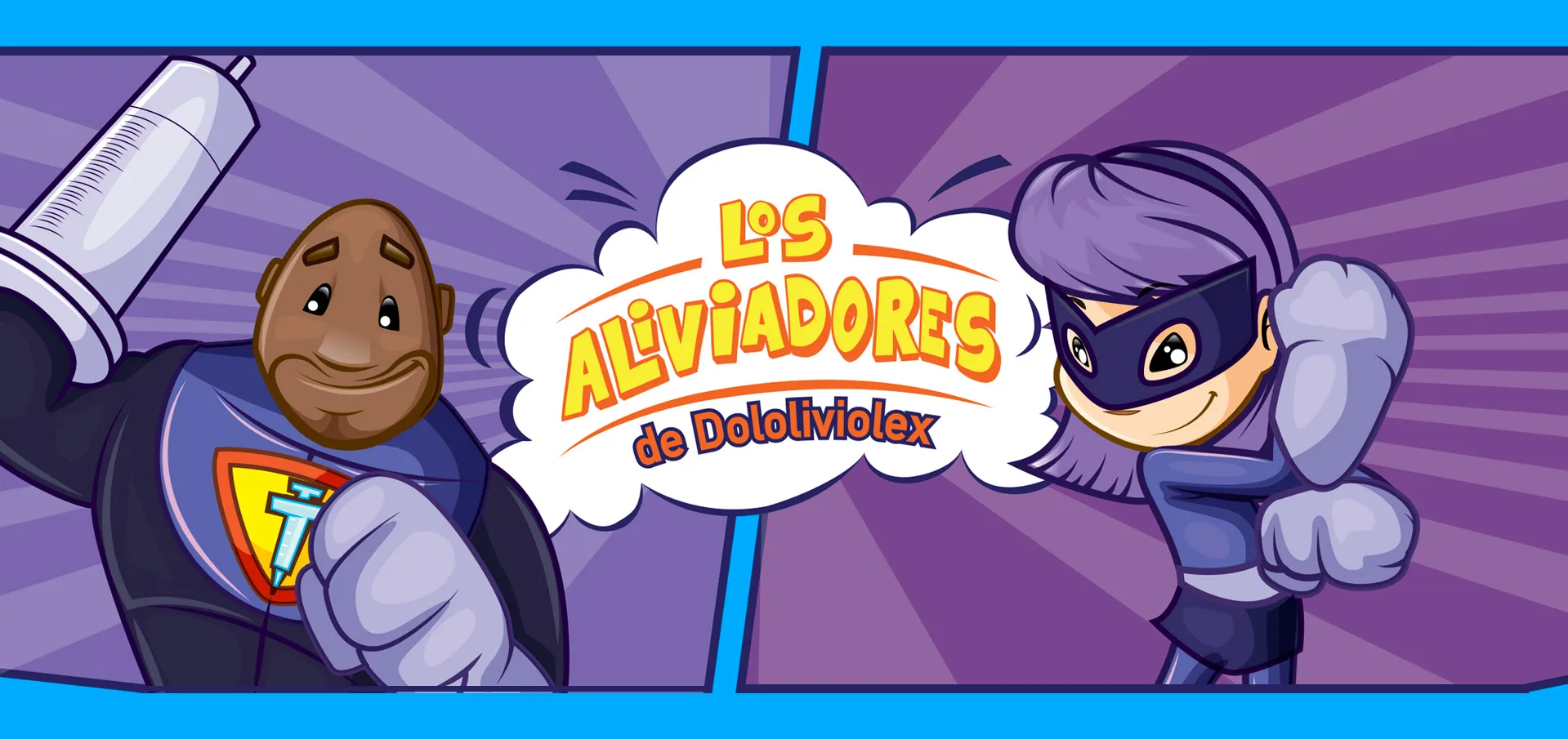 Creación de personajes ilustrados para la campaña Dololiviolex de Laboratorios TEVA
